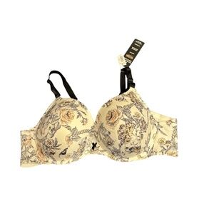 Torrid Black and White Floral Skull Bra 46C New with Tags